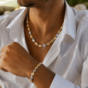 Parure Homme – Grains de Café Bicolores