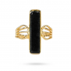 Bague Charlotte – Acier Inoxydable & Agate Noire