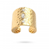 Bague Soline – Acier Doré & Oxydes Blancs