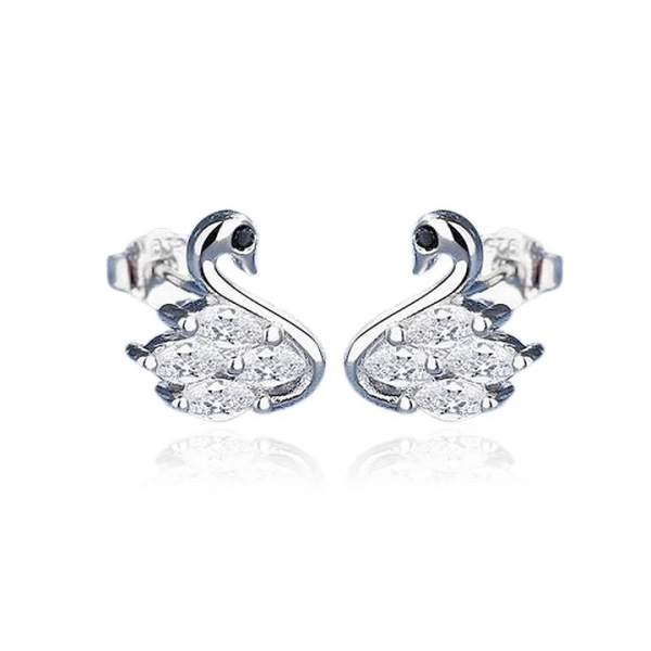 Boucles d’Oreilles Clous Cygne