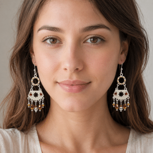 Boucles d’Oreilles Étoile Bohème – Acier 316L & Gemmes