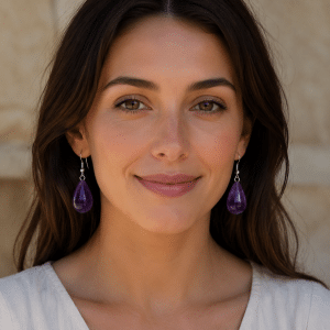 Boucles d’Oreilles Goutte d’Améthyste