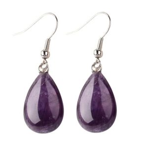 Boucles d’Oreilles Goutte d’Améthyste – Élégance & Énergie