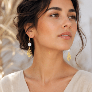 Boucles d’Oreilles Orientales Dorées