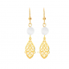 Boucles d’Oreilles Orientales Dorées – Acier Inoxydable & Pierre Naturelle