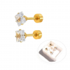 Boucles d’oreilles enfant – Clous dorés éclat diamant