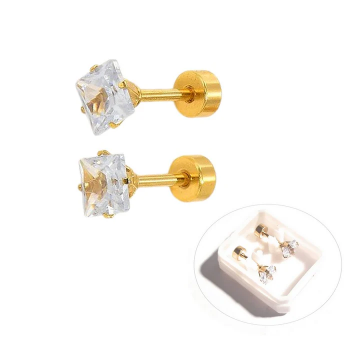 Boucles d’oreilles enfant – Clous dorés éclat diamant