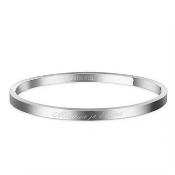 Bracelet Argenté Message – Maman je t’aime