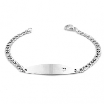 Bracelet Enfant – Plaque Cœur Argentée