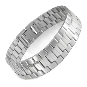 Bracelet Homme Gourmette Plate – Acier Argenté
