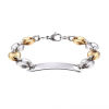 Bracelet Homme Gourmette – Grains de Café Bicolore