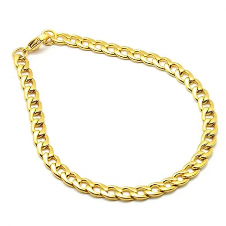 Bracelet Homme Mailles Gourmettes – Acier Doré