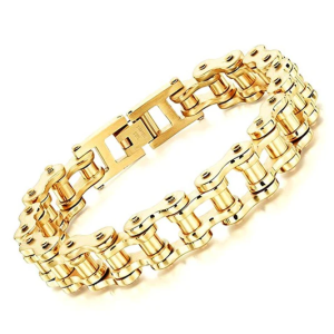Bracelet Homme – Chaine de Vélo Dorée