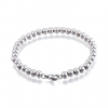 Bracelet Minimal – Acier Inoxydable Argenté à Billes