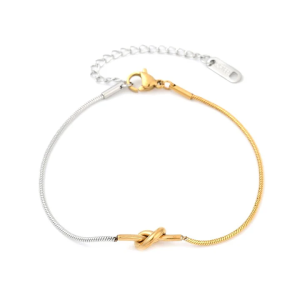 Bracelet Noeud – Acier Inoxydable Bicolore