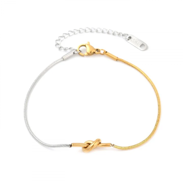 Bracelet Noeud – Acier Inoxydable Bicolore
