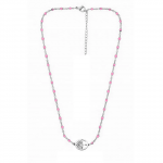 Collier Arbre de Vie & Perles Roses – Acier Inoxydable
