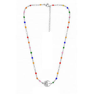 Collier Arbre de Vie – Perles Multicolores & Acier Inoxydable