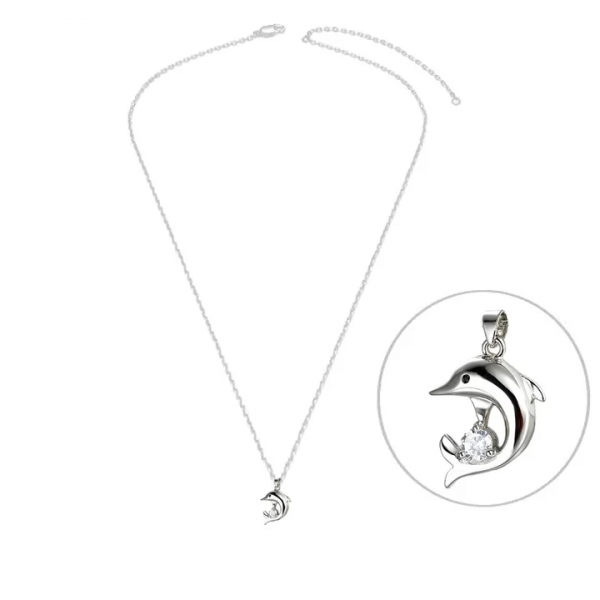 Collier Dauphin Éclat Marin – Argent 925 & Zirconium