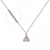 Collier Enfant – Petit Caniche Rose en Rhodium