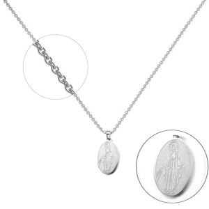 Collier Médaille Vierge Marie Argenté