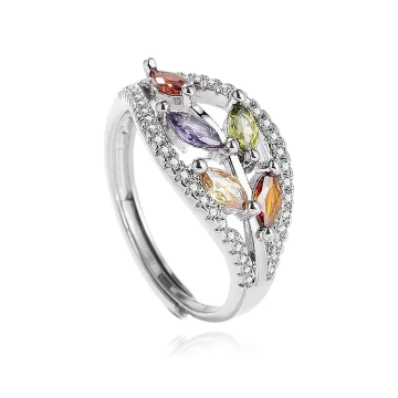 Bague Argent 925 Zirconiums Multicolores