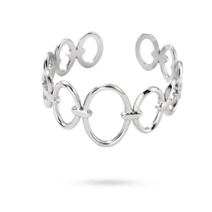 Bague Cercles Entrelacés – Acier Inoxydable Argenté