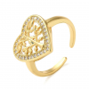 Bague Cœur Arbre de Vie Zirconiums Plaqué Or