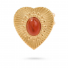Bague Coeur Doré Pierre Naturelle Cornaline