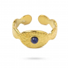 Bague Dorée Ovale Lapis Lazuli Naturel