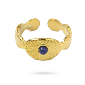 Bague Dorée Ovale Lapis Lazuli Naturel