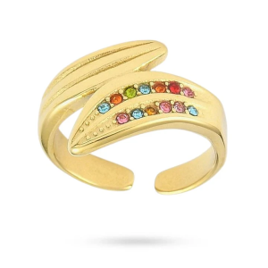 Bague Femme Plaqué Or – Courbes Dorées