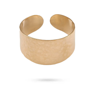 Bague Manchette Dorée – Acier Inoxydable
