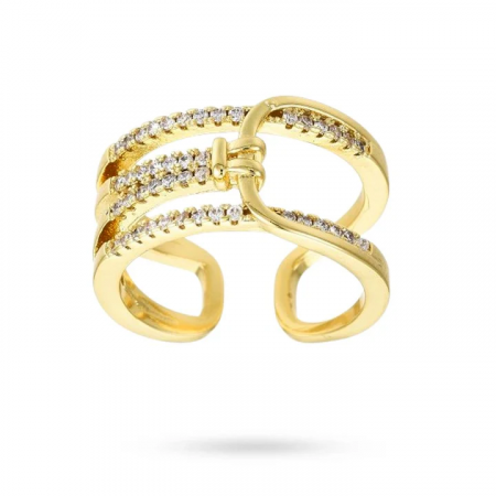 Bague Multi-Rangs Éclat Doré