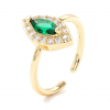 Bague Œil Émeraude – Plaqué Or