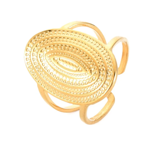 Bague Ovale Plaqué Or