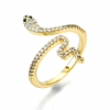 Bague Serpent Réglable Plaqué Or Zirconiums