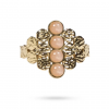 Bague Solaire Texturée – Acier Inoxydable Doré & Pierre de Soleil