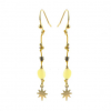 Boucles d’Oreilles Acier Citrine Étoile