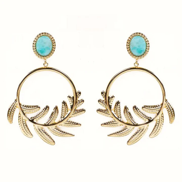 Boucles d’Oreilles Amazonite – Feuillage Céleste