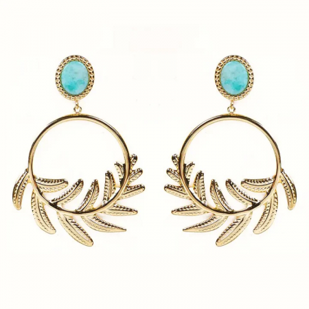 Boucles d’Oreilles Amazonite – Feuillage Céleste