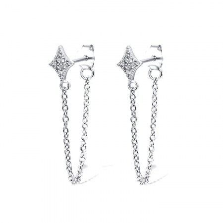 Boucles d’Oreilles Chaîne Argent 925