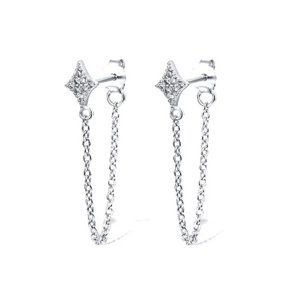 Boucles d’Oreilles Chaîne Argent 925