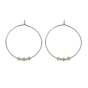 Boucles d’Oreilles Créoles – Pierre de Lune