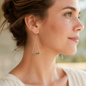 Boucles d’oreilles Acier & Turquoise d’Afrique
