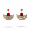 Boucles d'oreilles Acier inoxydable & Agate Rouge