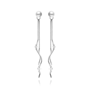Boucles d'oreilles Argent 925 Tombantes Perle