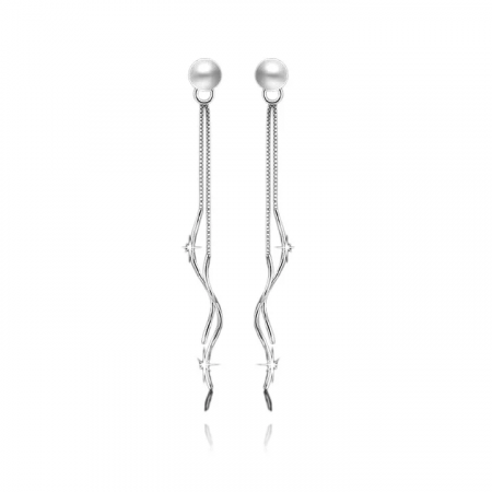 Boucles d'oreilles Argent 925 Tombantes Perle