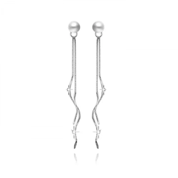 Boucles d'oreilles Argent 925 Tombantes Perle