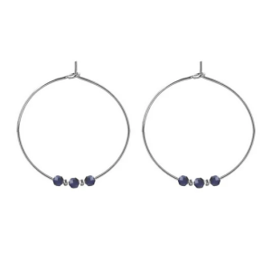 Boucles d’oreilles Créoles – Lapis Lazuli